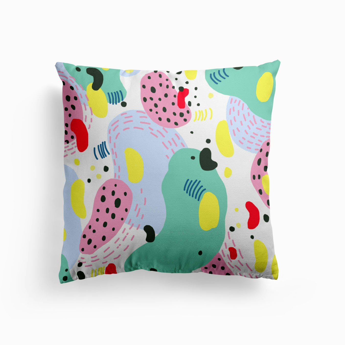 Scrambled Eggs Abstract Cushion by Ezra W Smith Fy